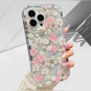 Apple iPhone Phone Case Floral Transparent TPU Shockproof Case